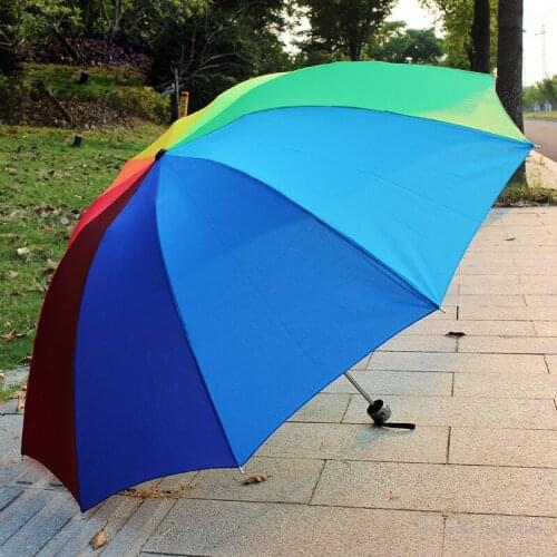 Mens and womens oversized folding rainbow umbrellas portable windproof umbrellas essential for business travel