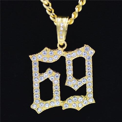 Men Hip hop Ice out bling 69 pendant necklaces popular 69 pendants necklace hiphop Charm jewelry gifts for Men