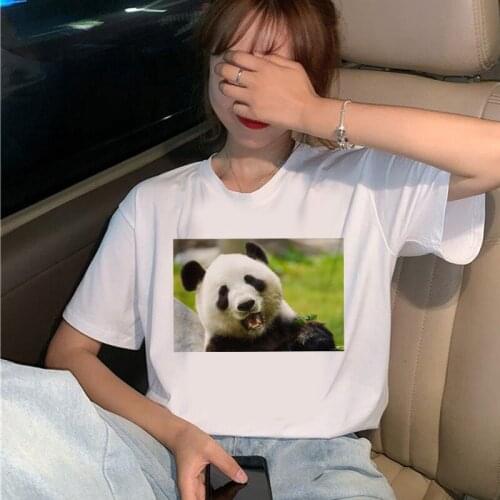Panda Zoo Printing Women T shirt Summer Short Sleeve O-neck Women Tops Tshirt Casual Tees Lady Aesthetic Female Clothes