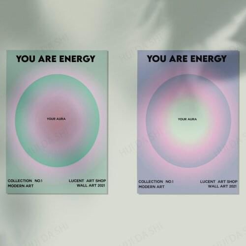 You are Energy - Your Aura Poster I Printable I Typography Quote l Pastel I Modern Wall Art Words Minimalist Canvas Print