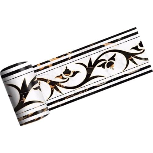 2M Self-Adhesive Side Line Tile Sticker Ancient Greek Pattern Bathroom Kitchen Restaurant Wall Stair Floor Border Wall Sticker H