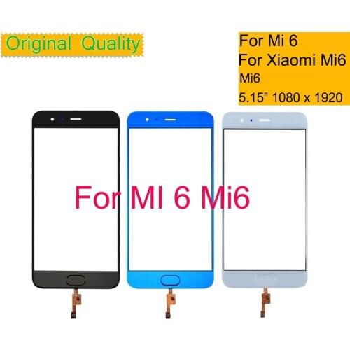 10Pcs/lot Original TouchScreen For Xiaomi 6 Mi6 Mi 6 M6 Touch Screen Digitizer Panel Sensor Front Glass with Fingerprint button
