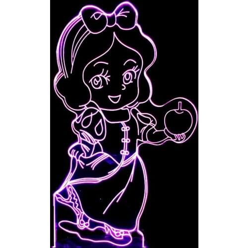 LED Gift Lights 3D Snow White Night Light Touch Contral Stereo Colored Acrylic Light Energy Night Lamp Table Lights