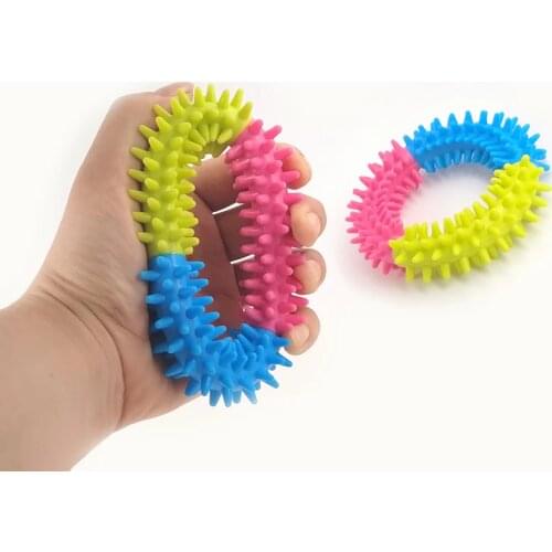 Tricolor Spiky Sensory hand Ring Kids Antistress Fidgit Toy For Autism ADHD Relieve Anxiety Increase Focus Decompression Toy