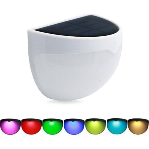 SZYOUMY SMD 5050 RGB Solar Power Outdoor LED Light Sensor Garden Gutter Path Wall Fence Yard Lamp 3 mode Can Fix one color