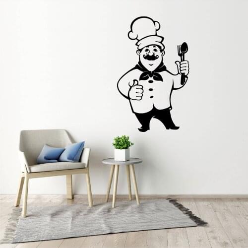 Chief Cook Waterproof Vinyl Wall Sticker Kitchen Dining Room Home / Restaurant Cuisine/Wine/Coffee Wall Decals cx2160