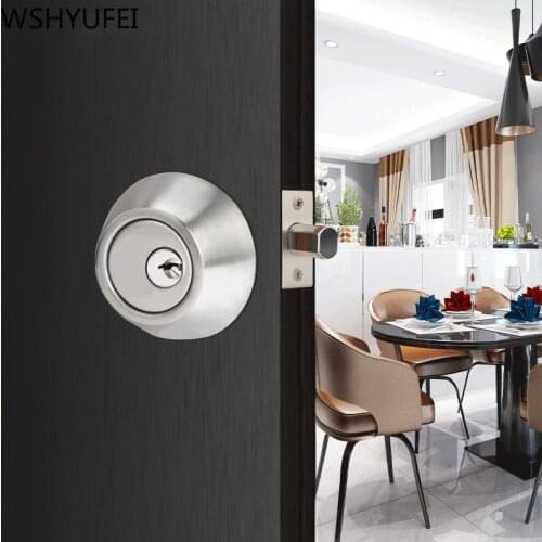 WSHYUFEI Home Hidden Stainless Steel Door Lock Handleset Single Cylinder invisible Mechanical bedroom Lock Hardware Accessories