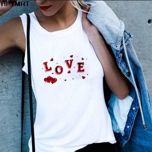 2021 New Summer Love Graphics Print Fashion Top Women Sexy Camis Vest Sleeveless Streetwear Female Casual Tank Tops Clothing