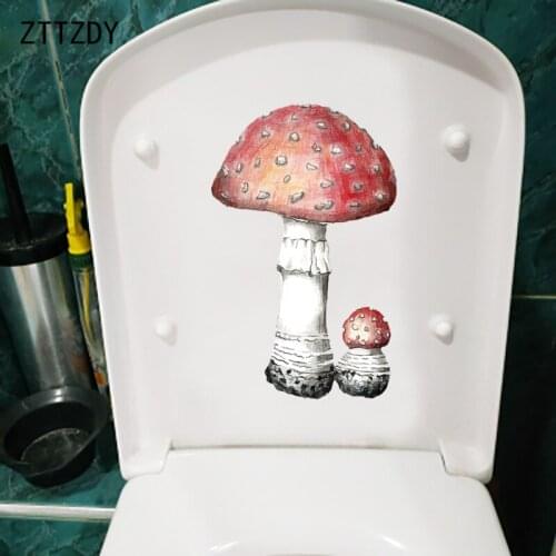 ZTTZDY 14.6×23.3CM Art Cartoon Mushroom Kids Room Wall Stickers Mural Home Toilet Decoration T6-0145
