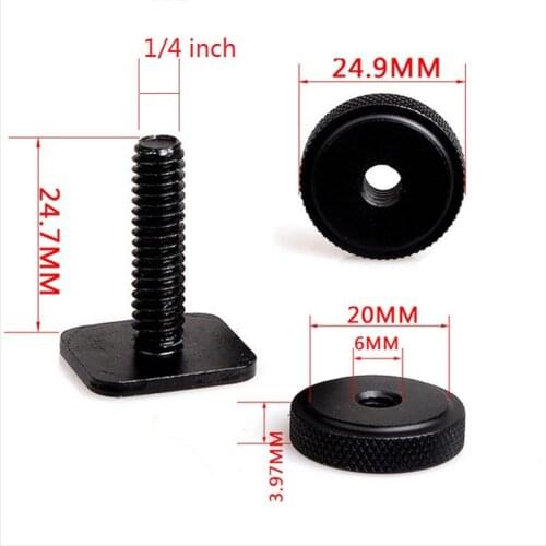 1 Set Metal Pro 1/4 inch Dual Nut Tripod Mount Screw Shoe Adapter for Flash Camera