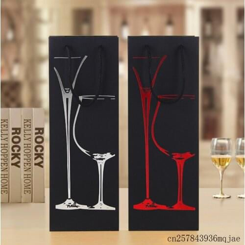 100pcs Red Wine Bags Bottle Carrier Gift Bag Red Wine Paper Handbag for Wine Bottle Bags