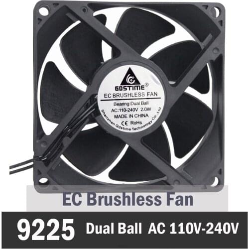 150Pcs Gdstime 90mm 92mmx25mm EC Brushless Axial Fan AC 110V 115V 120V 220V 240V Cooling Cooler Fan Ball Bearing Computer case