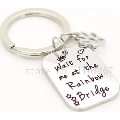 2017 new Personalised Pet Memorial "Wait for Me at Rainbow Bridge "Pet Loss Dog Cat Loss Pet Memory Keepsake Loss of Pet