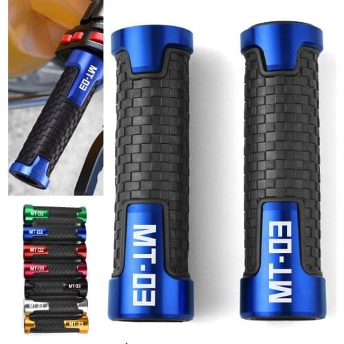 22/24mm Motorcycle Handlebar Grips CNC Rubber Moto Handle Thruster Grips For Yamaha MT03 MT 03 MT-03 Accessories