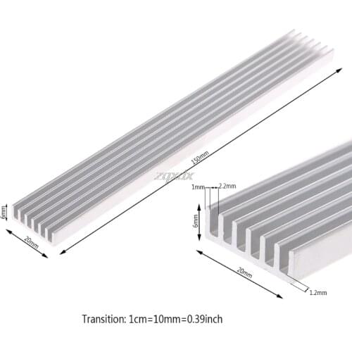 150*20*6mm Aluminum Heatsink Strip Cooling Computer Electronic Radiator Cooler Whosale&Dropship