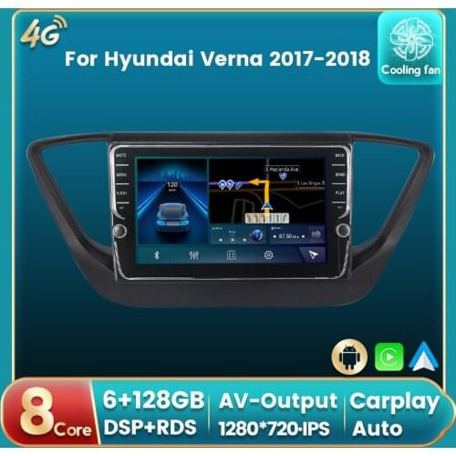 Android 11 DSP RDS For Hyundai Verna 2017-2018 Car Radio Auto Multimedia DVD Player GPS Navigation Auto carplay IPS BT