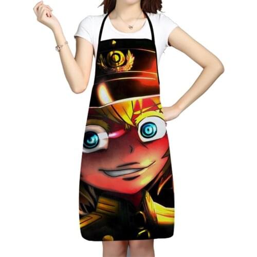 Youjo Senki Anime Pattern Oxford Fabric Apron For Men Women Bibs Home Cooking Baking Cleaning Aprons Kitchen Accessory