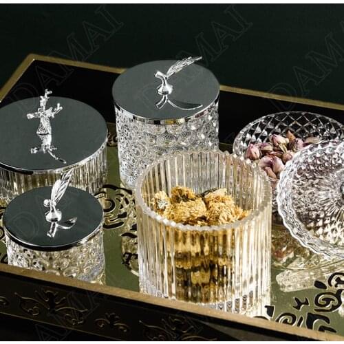 Light Luxury Glass Organizer Jar Spice Storage Bottle Candy Container Dried Fruit Bottles Snack Tank Decorative Ornaments