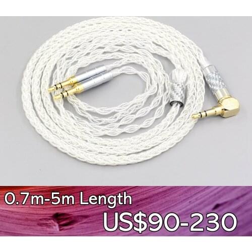 LN006429 99% XLR Pure Silver 8 Core Headphone Cable For Pioneer Amiron Home Aventho Pioneer SE-MONITOR 5 SEM5 3.5mm Pin