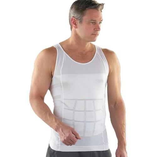 2020 Men Slimming Body Shaper Tummy Shaper Vest Slimming Underwear Corset Waist Waist Cincher Men Bodysuit Waist traine Dropship