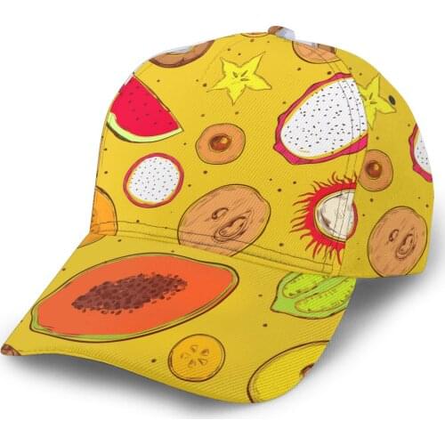 2021 New Baseball Cap Fishing Caps Men Outdoor Hunting Hat Hiking Hat Colored Sketch Exotic Fruit