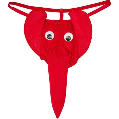 New Underwear Sexy Mens Briefs Creative Red Elephant Underwear Comfort Material Elastic Sexy Real Touch Underwear Clothes