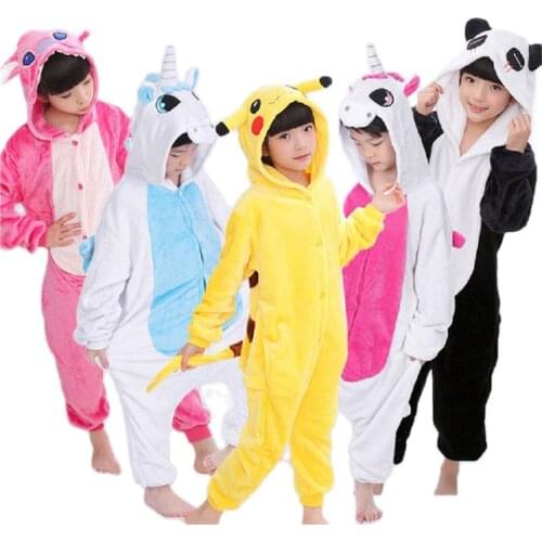 Spider Unicorn Pajamas Onesie Kids Kigurumi Pyjama Panda Pig Bat Bear Onesies Pijama Boy Girl Flannel Pajama Penguin Cosplay