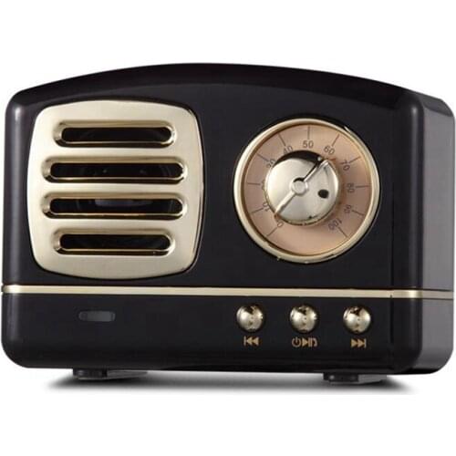 Retro Hifi Stereo Bluetooth V4.1 Speaker Portable Wireless Vintage Speaker 3W DC Full-Range 50Hz-20Khz
