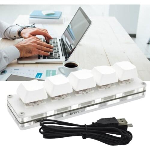 5 Key Programmable Mechanical Keyboard Macro Custom Keys Shortcut Keys USB Programming Macropad Keypad Gaming +Data Cable