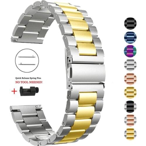 Strap for Amazfit Stratos 2 2S/pace/Stratos 3 Stainless steel Bands for Huami Amazfit GTR 42/47mm Bip/GTS/Bip lite band 20/22mm