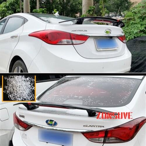 Use For Hyundai Elantra Spoiler ABS Plastic Carbon Fiber Look Rear Trunk Wing Body Kit Accessories