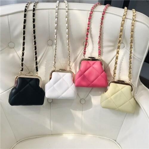 Diamond Lattice Genuine Leather Chain Shoulder Bag Mini Crossbody Messenger Bags Sac A Main Femme Sac A Main