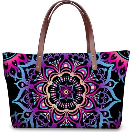Brand Design Lady Handbags Fashion Round Mandala Printing Shoulder Bags For Women Shopper Bag Womens HandBag Female Luxury bag