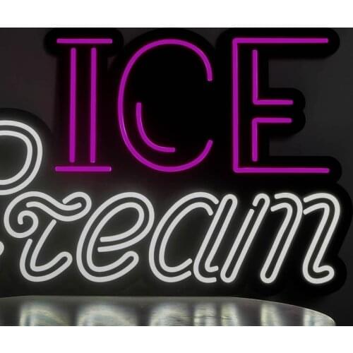 Led Neon Flexible Sign Ice Cream Signs Lighting Letters Home Bar Decoration