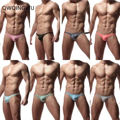 8PCS Sexy Men Cotton Briefs Sexy Underwear Thong Penis Pouch Underwear Sexy Mens Bikini Underpants Cueca Masculina Briefs Thongs