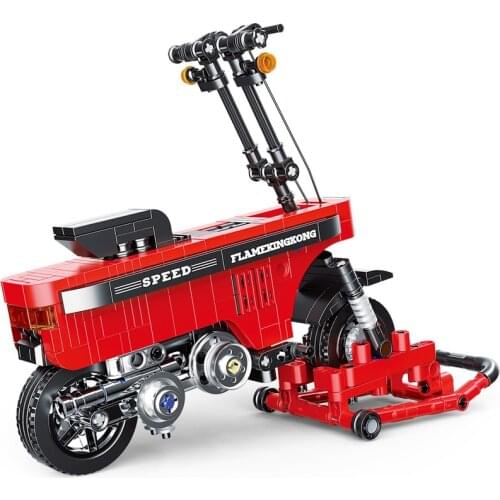 Japan Technic Series Classic City Motocompo Building Blocks Kit Bricks Sets Motorcycle Collector Model Kids Toy For Children