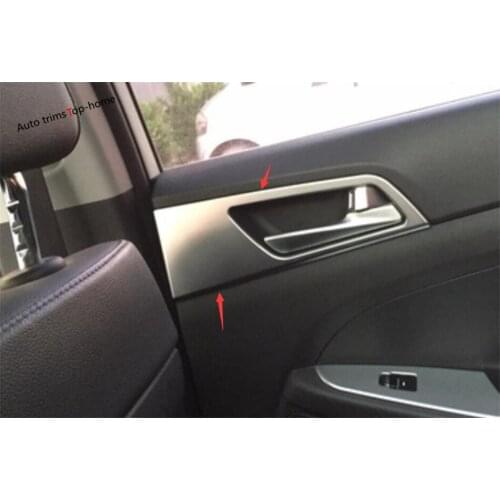 Yimaautotrims Inner Car Door Handle Pull Bowl Frame Cover Trim Fit For Hyundai Tucson 2016 - 2020 ABS Matte / Carbon Fiber Look