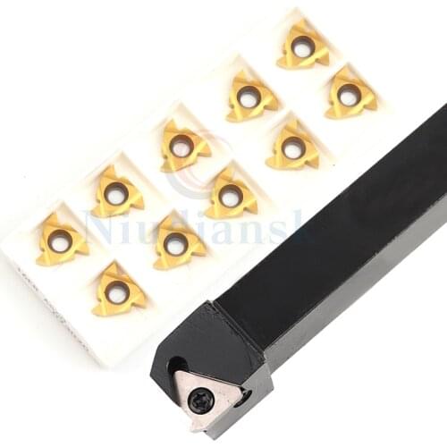 1PC SER2525M16 SER3225P16 High quality External Thread Lathe Tool Holder+10PCS 16ER AG60 16IR AG55 carbide thread turning insert