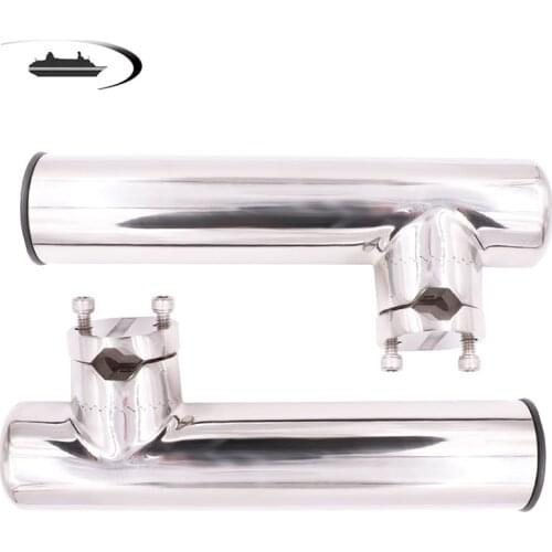 2Pieces yacht accessories Steel Clamp On Fishing Rod Holder Rails 7/8'' to 1'' Tube marine stainless Boat Stainless Accessories