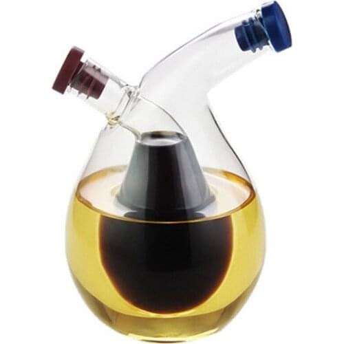 2-In-1 Double Layer Bottle Sauce Oil Vinegar Glass Bottle Condiment Seasoning Sealed Kitchen Storage Bottles Jars