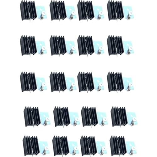 20PCS TIP120 NPN 5 A 60 V Power Transistor Darlington Transistors TO-220 20PCSHeat Sink +Screw+Insulator Rubberized Silicone