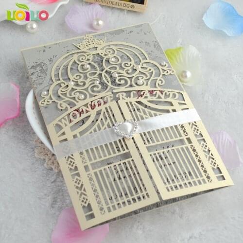 2018 elegant wedding favor models of invitation cards lace laser cutting design
