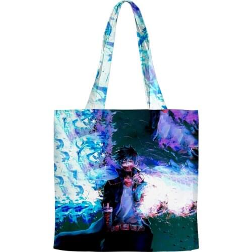 2021 3D My Hero Academia Dabi Tote Bag Unisex Travel shoulder bag Women Reusable Foldable Shopping Hand bags Collage Book Bag