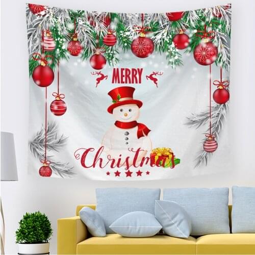 2021 Merry Christmas Tapestry Wall Hanging Xmas Colored Lights Hippie Snow Wall Tapestry For Party Livingroom Bedroom Dorm Decor