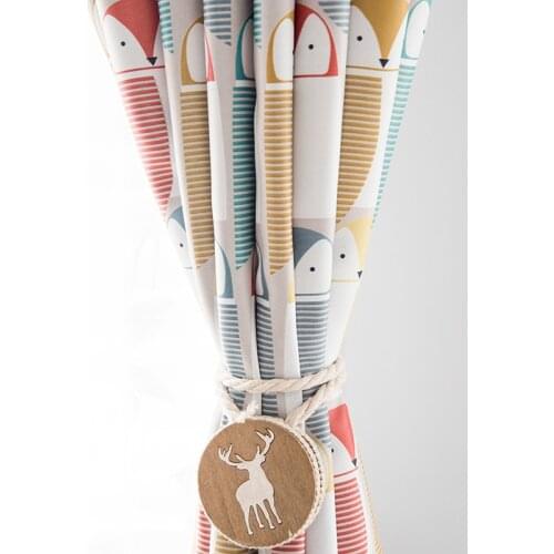 2021 Modern Simple Childrens Room Curtain Black Silk Shading Printed Curtain Fabric Curtains for Living Dining Room Bedroom