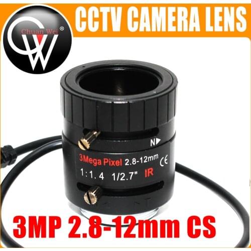 3MP 2.8-12mm lens HD 3.0megapixel Auto Iris varifocal IR metal CS CCTV lens,F1.4, for Security cctv camera