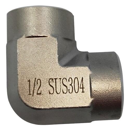304 Stainless Steel Elbow 90 Degree 3000psi, Female x Female BSPT Threaded Fittings, 1/8" 1/4" 3/8" 1/2" 3/4" 1"-Pipe Fitting