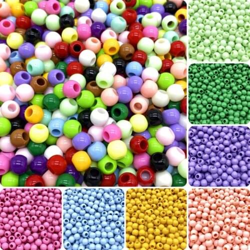 50Pcs/Pack 10mm Big Hole Acrylic Beads Pearl Spacer Loose Beads For Jewelry Making DIY Bracelet Necklace Jewelry Accessories