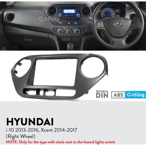 Car Fascia Radio Panel for HYUNDAI i-10 2013-2016, Xcent 2014-2017 (Right Wheel) Dash Kit Install Facia Plate Adapt Cover Bezel
