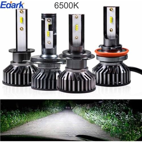 Edark 2Pcs/Set H4 H7 H1 LED H8 H9 H11 Car LED Headlights Bulbs 120W 14000LM 6500K White Auto Light LED Bulbs Lamps Super Bright